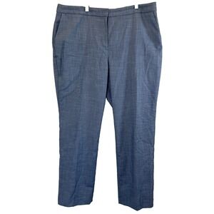 Talbots Petite Dress Pants Chambray Blue Stretch Size 16P Workwear Pockets